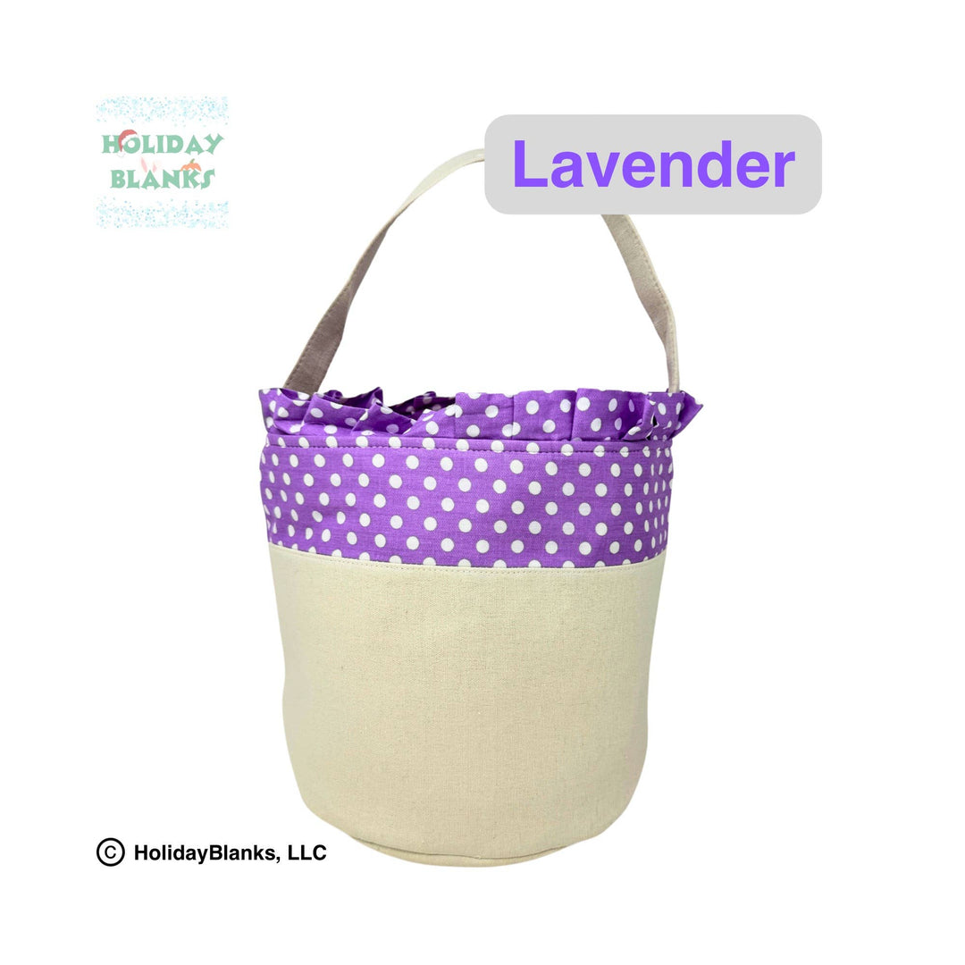 Holiday Blanks - Easter basket embroidery blanks with small dot design: Lavender - Pisgah Needleworks