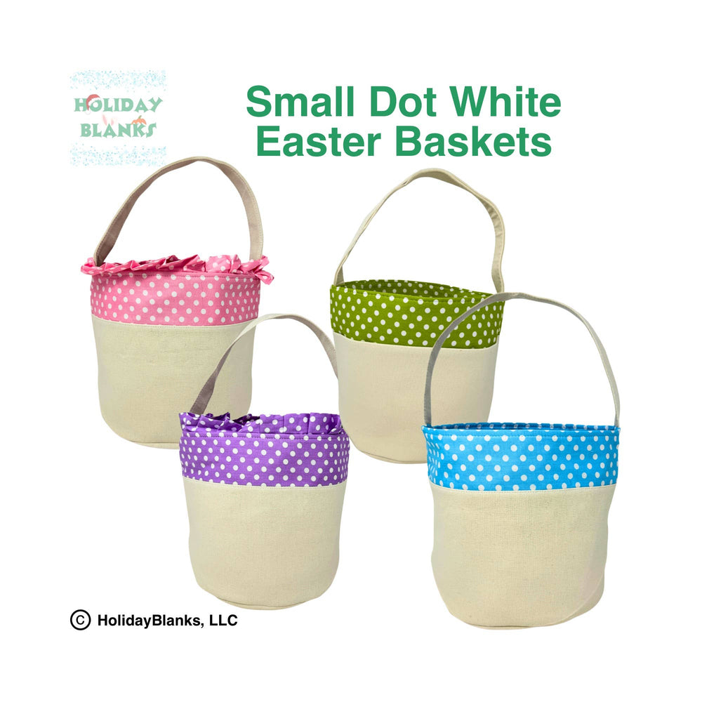 Holiday Blanks - Easter basket embroidery blanks with small dot design: Pink - Pisgah Needleworks