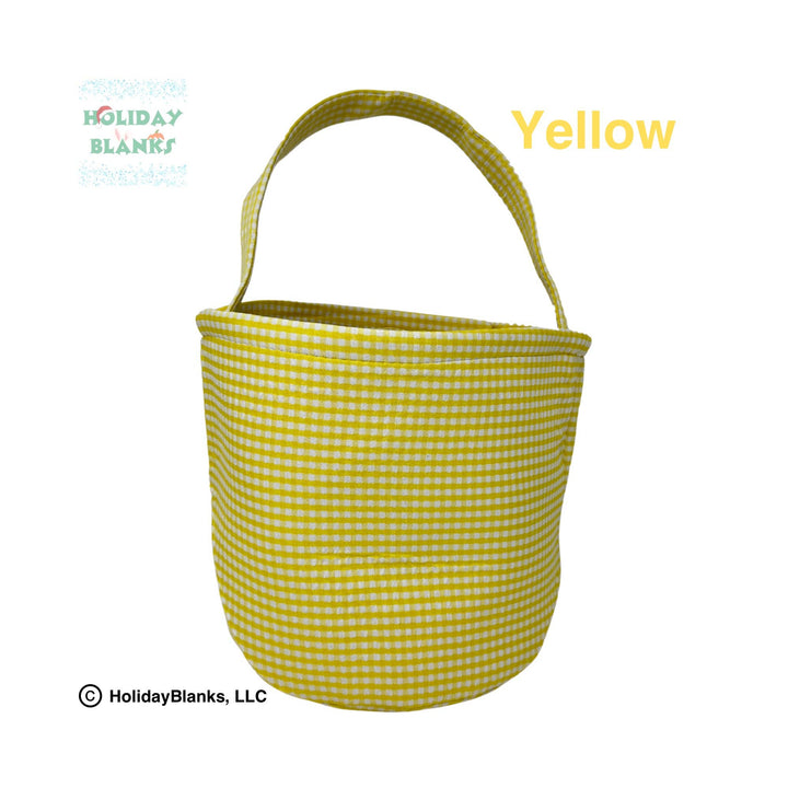 Holiday Blanks - Gingham Easter basket embroidery blanks: Green - Pisgah Needleworks