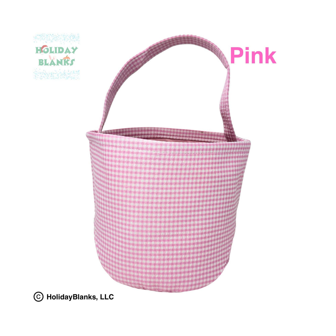 Holiday Blanks - Gingham Easter basket embroidery blanks: Green - Pisgah Needleworks