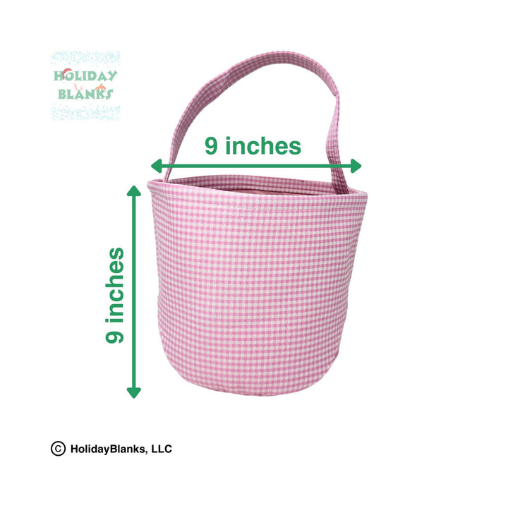 Holiday Blanks - Gingham Easter basket embroidery blanks: Green - Pisgah Needleworks