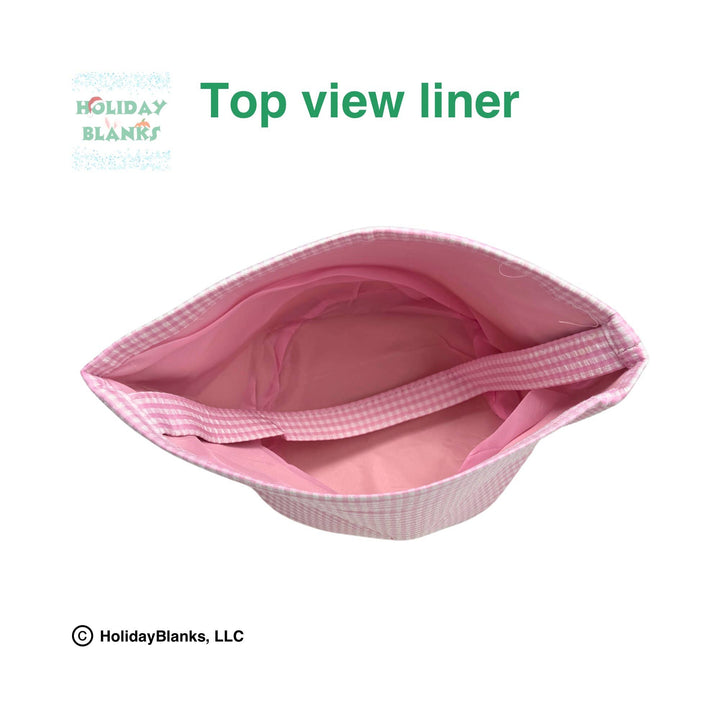Holiday Blanks - Gingham Easter basket embroidery blanks: Pink - Pisgah Needleworks