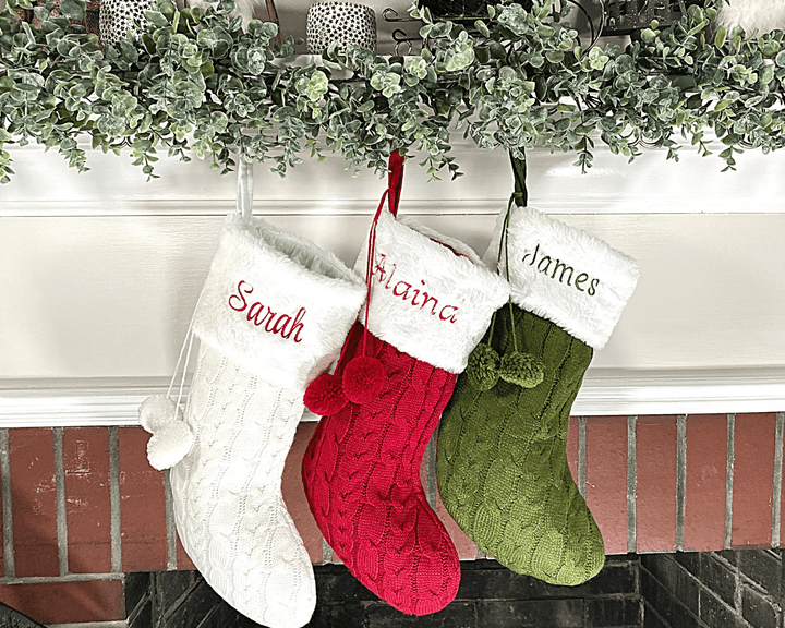 Holiday Blanks - Knit Pom stocking blanks: Green - Pisgah Needleworks