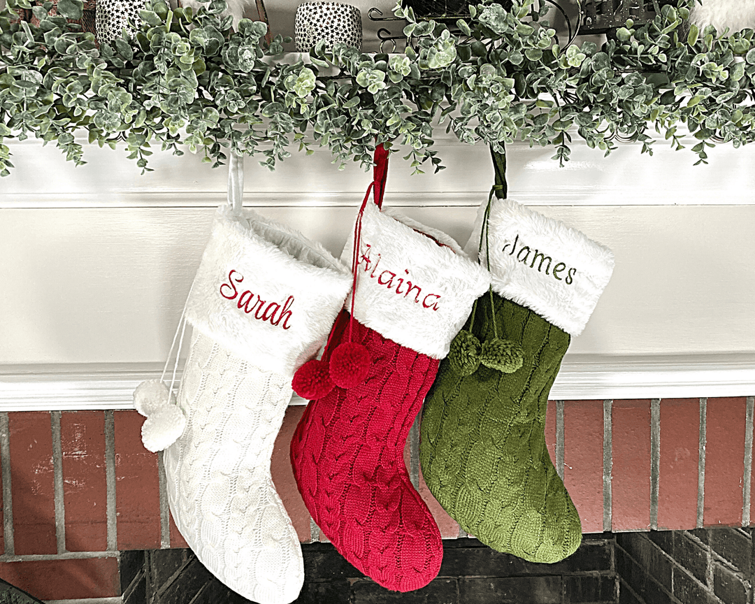 Holiday Blanks - Knit Pom stocking blanks: Red - Pisgah Needleworks