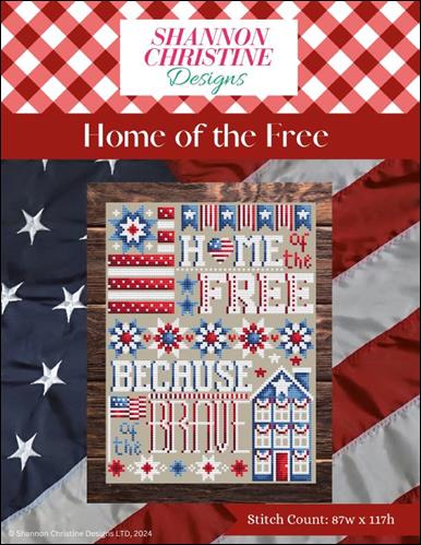 Home of the Free Cross Stitch Pattern | Patriotic Americana Design - Pisgah Needleworks