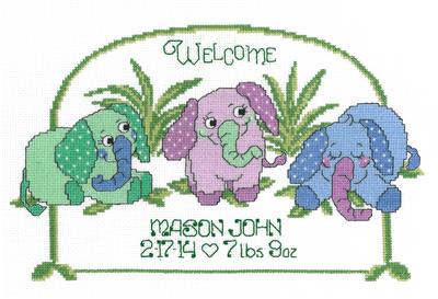 Imaginating “Baby Elephant Birth” Cross Stitch Pattern by Ursula Michael - Pisgah Needleworks