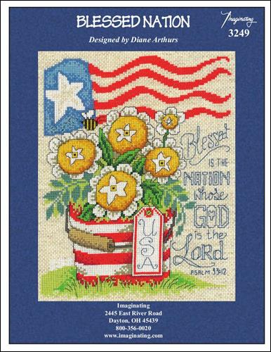 Imaginating “Blessed Nation” Patriotic Cross Stitch Pattern - Pisgah Needleworks