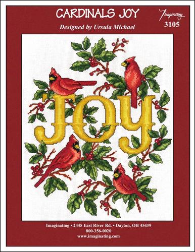 Imaginating “Cardinals Joy” Christmas Cross Stitch Pattern by Ursula Michael - Pisgah Needleworks