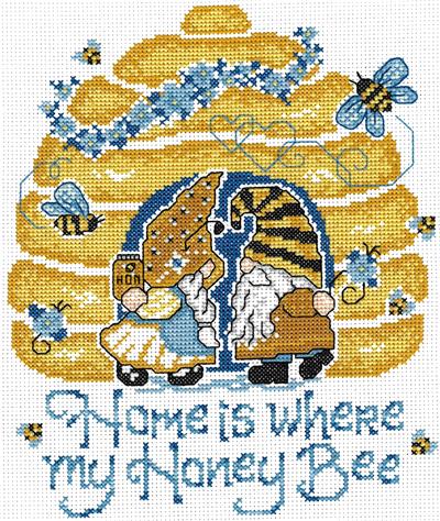 Imaginating “My Honey Bee” Gnome Cross Stitch Pattern by Ursula Michael - Pisgah Needleworks