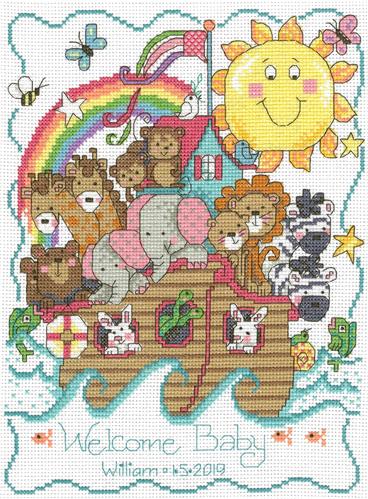 Imaginating “Noah’s Ark Birth Announcement” Cross Stitch Pattern - Pisgah Needleworks