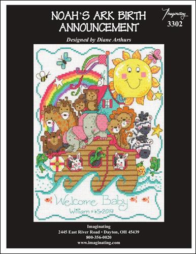 Imaginating “Noah’s Ark Birth Announcement” Cross Stitch Pattern - Pisgah Needleworks