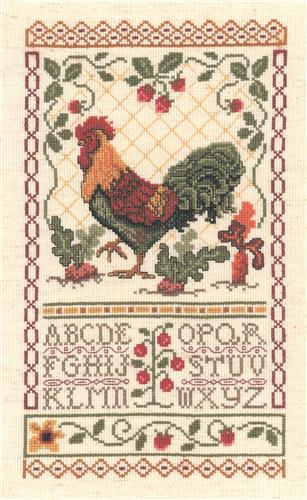 Imaginating “Up at Dawn” Rooster Cross Stitch Pattern by Diane Arthurs - Pisgah Needleworks