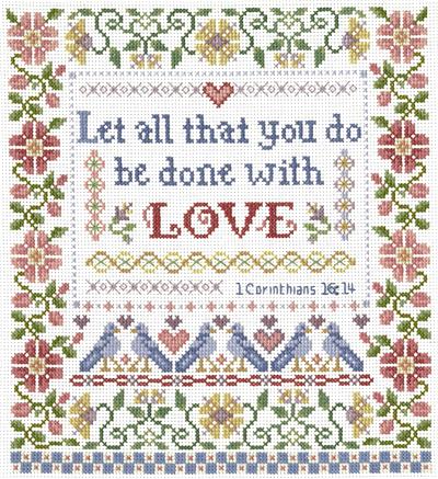 Imaginating “With Love” Cross Stitch Pattern by Sandra Cozzolino - Pisgah Needleworks