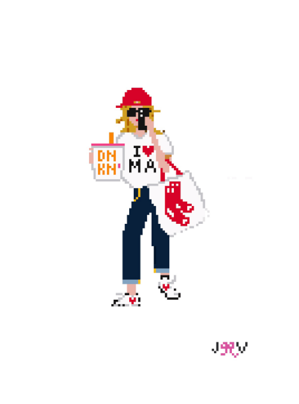 Jennifer Vallez MA Girl Needlepoint Canvas – 18 Mesh Stitch Printed™ - Pisgah Needleworks