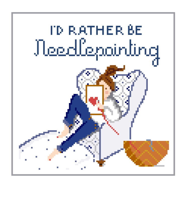Jennifer Vallez Needlepoint – JV179 I’d Rather Be Needlepointing Canvas - Pisgah Needleworks