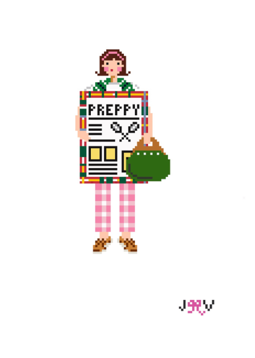 Jennifer Vallez Needlepoint - JV183 - Preppy Bru Needlepoint Canvas - Pisgah Needleworks