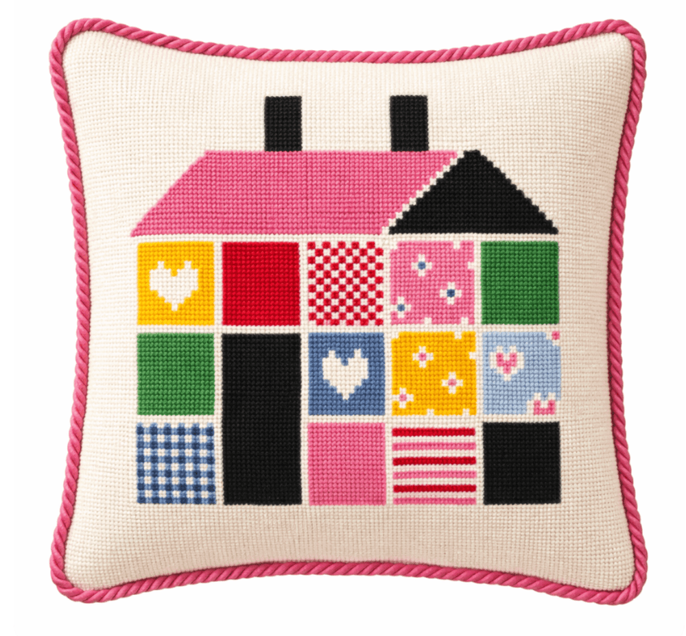 Jennifer Vallez Needlepoint Patchwork House Stitch Printed Canvas - Pisgah Needleworks