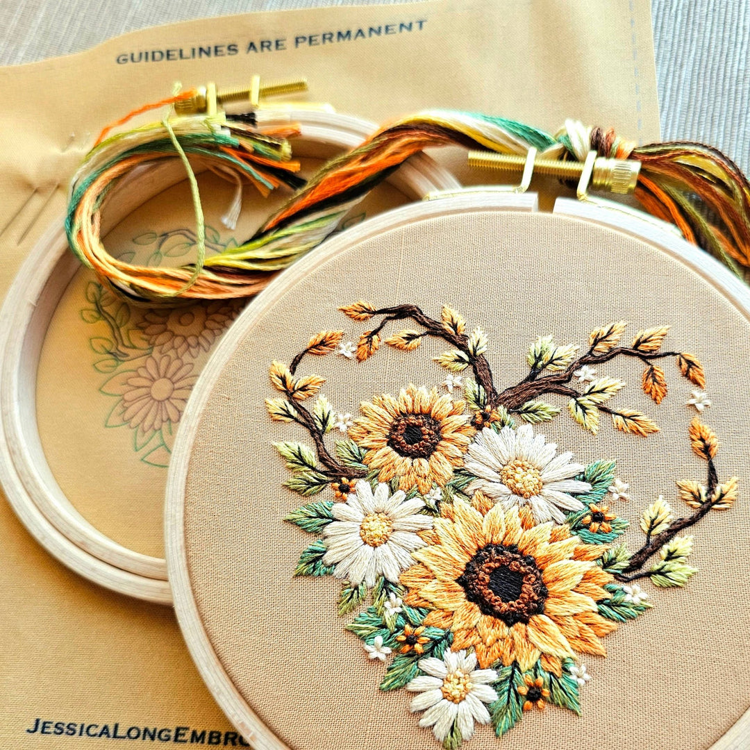 Jessica Long Embroidery - "Fall in Love" Embroidery Kit - Pisgah Needleworks