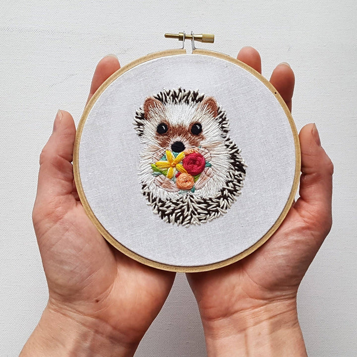 Jessica Long Embroidery - Hedgehog Embroidery Kit: Floss Card - Pisgah Needleworks