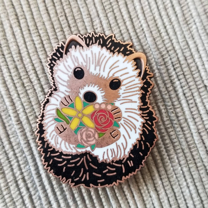 Jessica Long Embroidery – Hedgehog Enamel Needle Minder - Pisgah Needleworks
