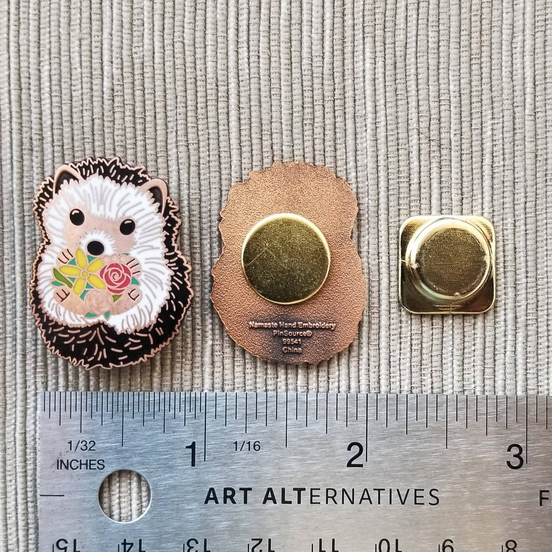 Jessica Long Embroidery – Hedgehog Enamel Needle Minder - Pisgah Needleworks