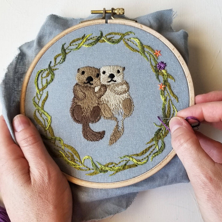 Jessica Long Embroidery – Otterly Adorable Embroidery Kit - Pisgah Needleworks