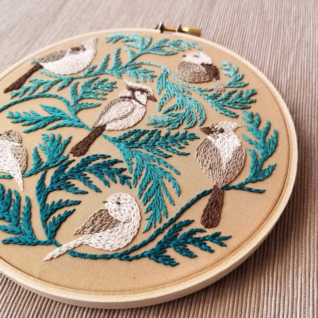 Jessica Long Embroidery - Winter Birds Embroidery Kit - Pisgah Needleworks