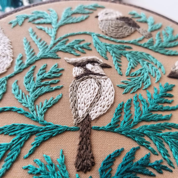 Jessica Long Embroidery - Winter Birds Embroidery Kit - Pisgah Needleworks