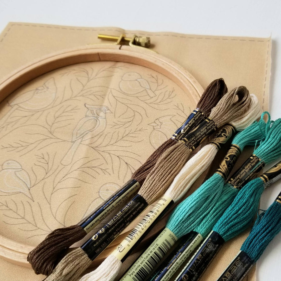 Jessica Long Embroidery - Winter Birds Embroidery Kit - Pisgah Needleworks