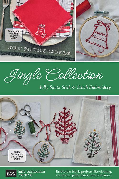 Jingle Collection – Jolly Santa Stick & Stitch Embroidery Pattern Set - Pisgah Needleworks
