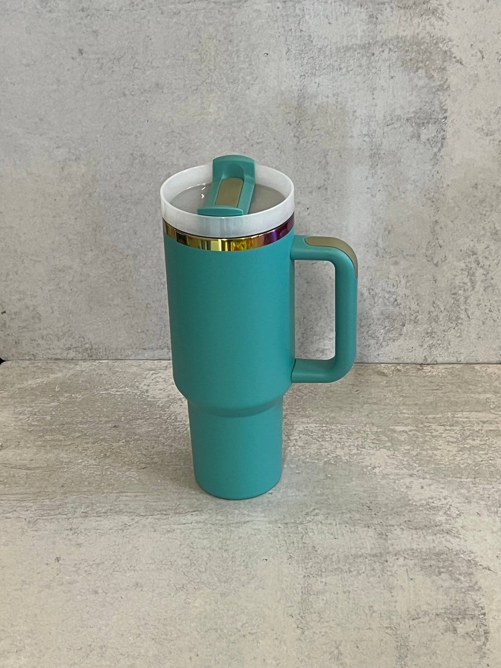 KW Laser Supplies - 40oz Rainbow Tumbler: White/Rainbow - Pisgah Needleworks