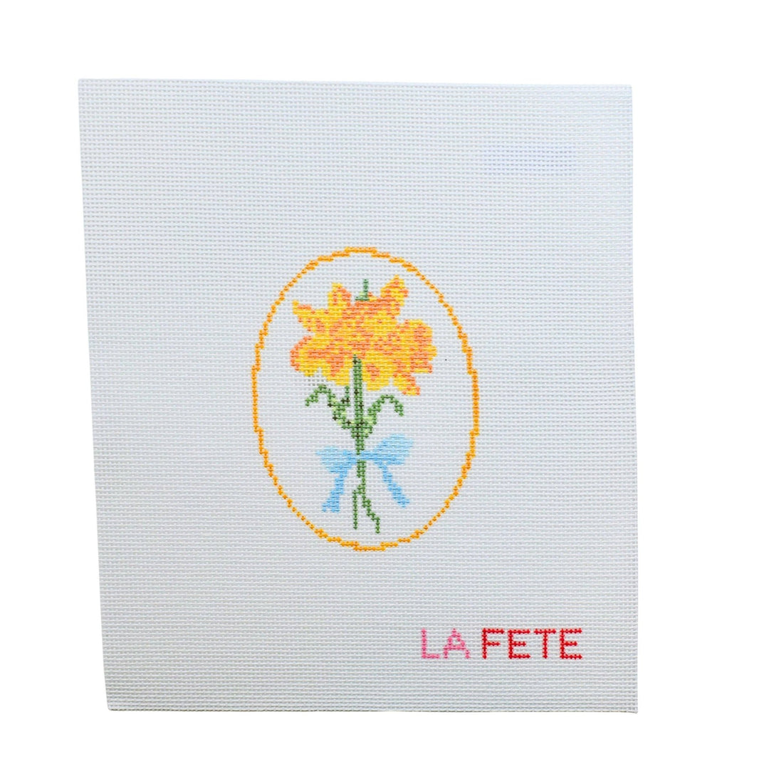 La Fete Needlepoint – 10th Anniversary Daffodil Hand - Painted Canvas - Pisgah Needleworks