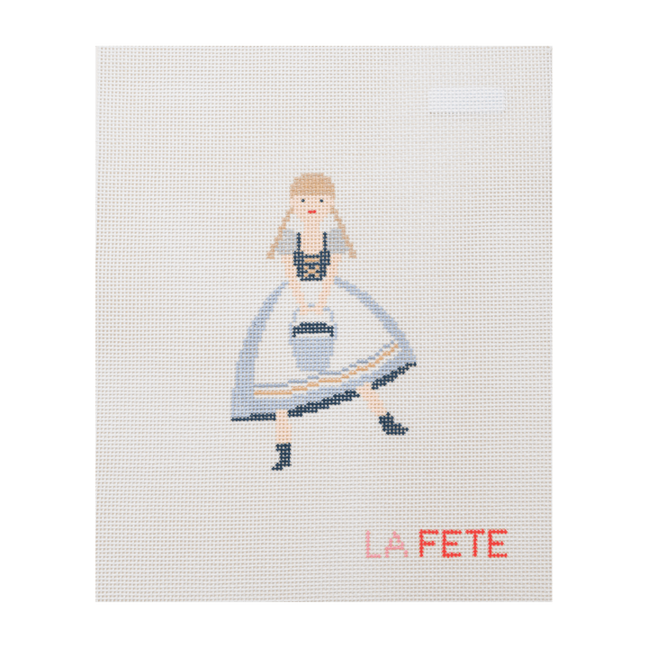 La Fete Needlepoint - 12 Days Of Christmas - Eight Maids O' Milking Hand Painted Needlepoint Canvas - Pisgah Needleworks