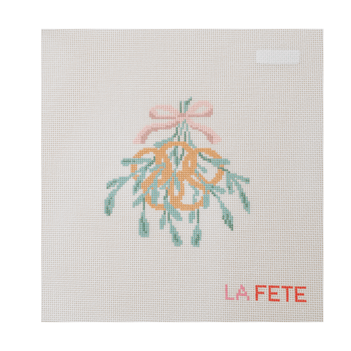 La Fete Needlepoint - 12 Days Of Christmas - Five Gold Rings Hand Painted Needlepoint Canvas - Pisgah Needleworks