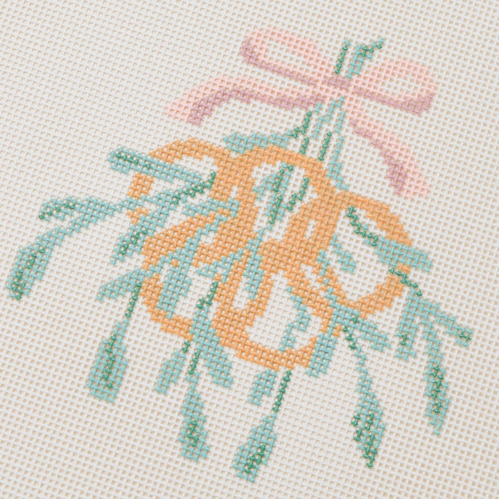 La Fete Needlepoint - 12 Days Of Christmas - Five Gold Rings Hand Painted Needlepoint Canvas - Pisgah Needleworks