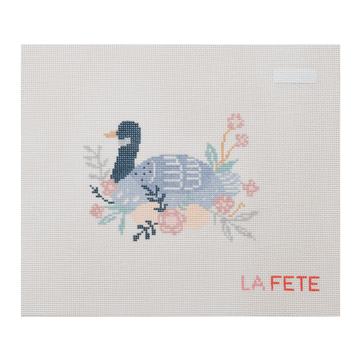 La Fete Needlepoint - 12 Days Of Christmas - Six Geese A - Laying Hand Painted Needlepoint Canvas - Pisgah Needleworks