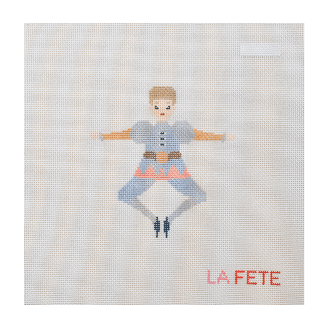 La Fete Needlepoint - 12 Days Of Christmas - Ten Lords A-Leaping Hand Painted Needlepoint Canvas - Pisgah Needleworks