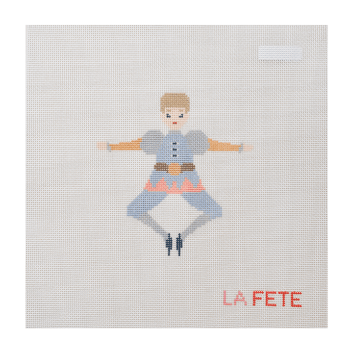 La Fete Needlepoint - 12 Days Of Christmas - Ten Lords A-Leaping Hand Painted Needlepoint Canvas - Pisgah Needleworks