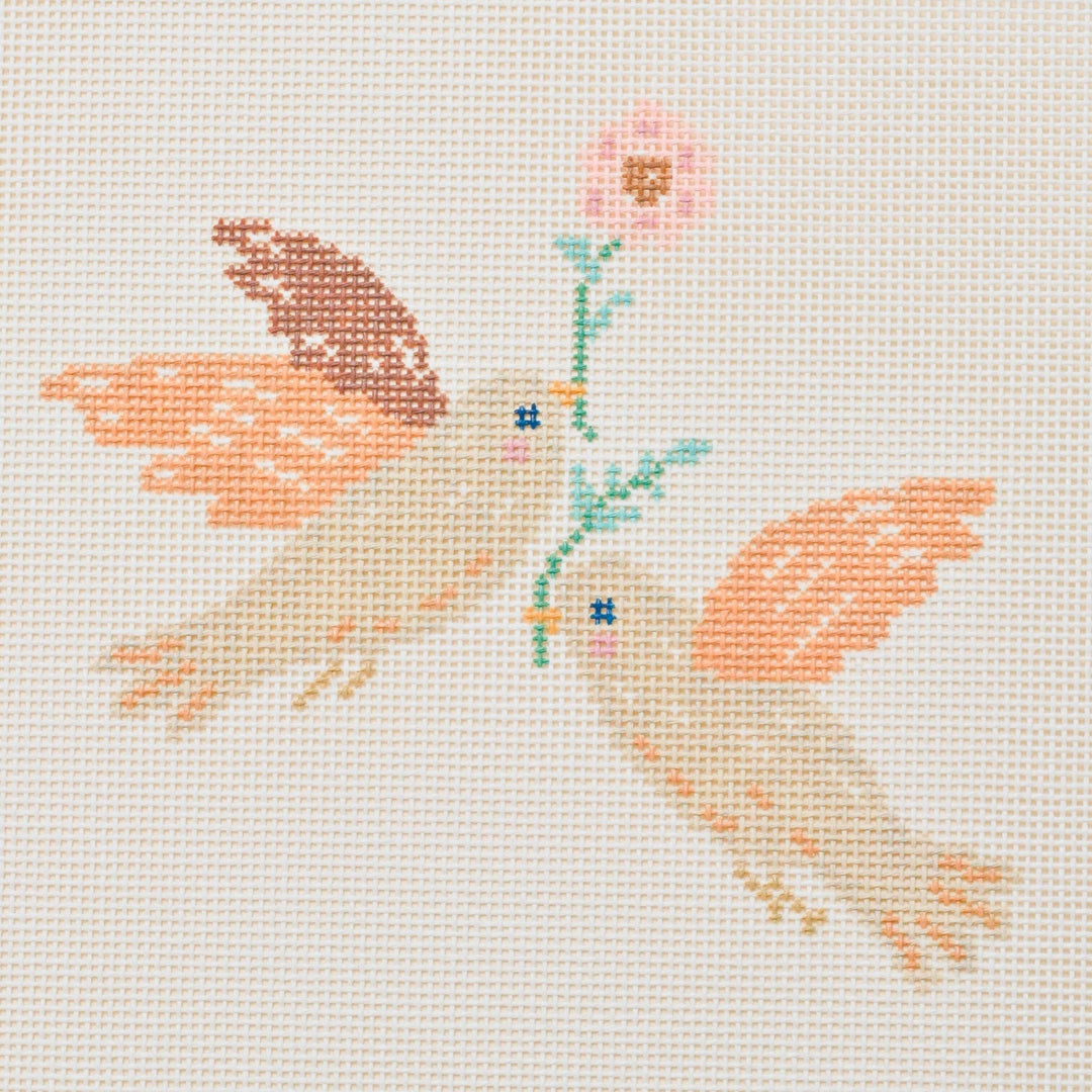 La Fete Needlepoint - 12 Days Of Christmas - Two Turtle Doves Hand Painted Needlepoint Canvas - Pisgah Needleworks