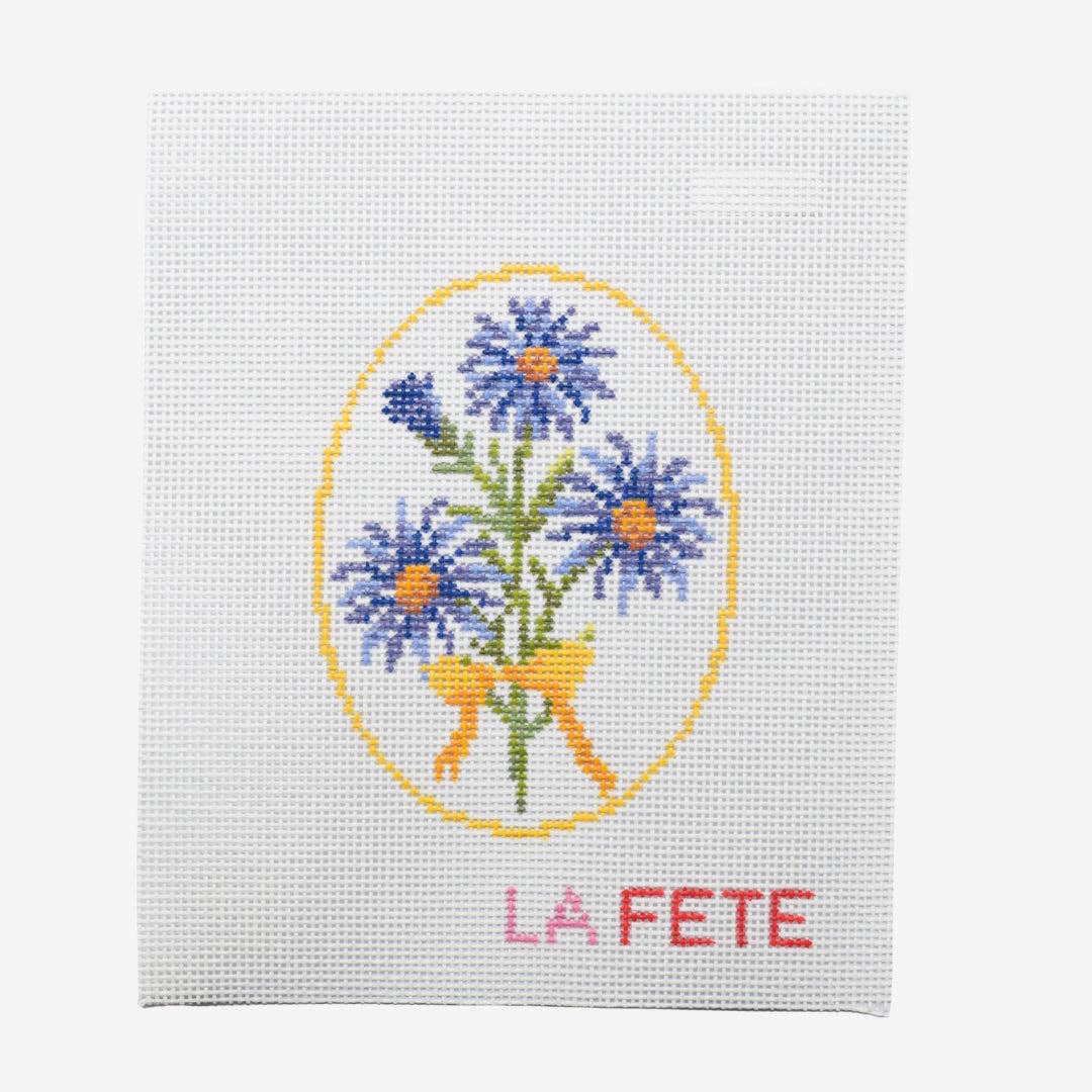 La Fete Needlepoint – 12th Anniversary Aster Hand - Painted Canvas - Pisgah Needleworks