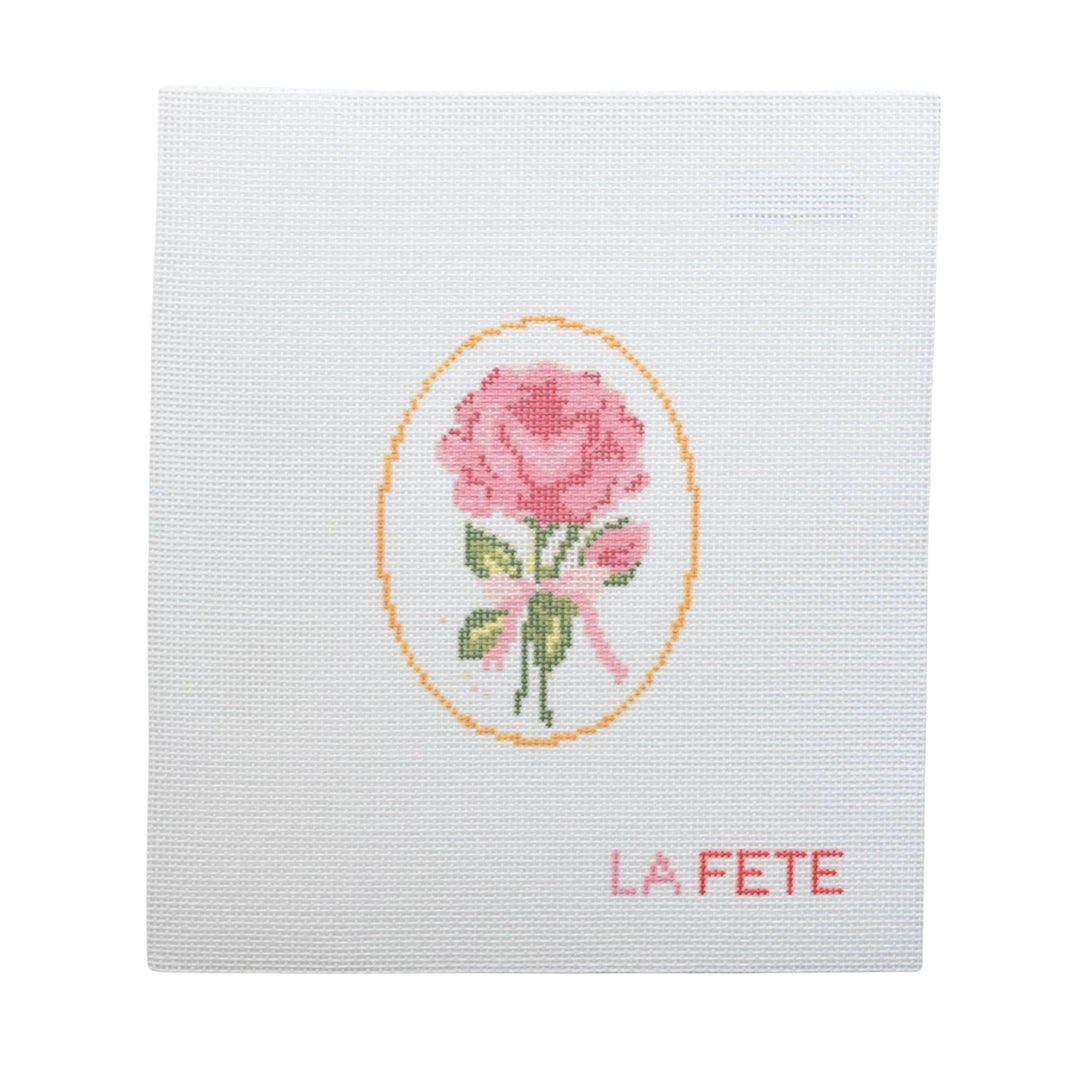 La Fete Needlepoint - 15th Year Anniversary Rose Flower Series Hand Painted Needlepoint Canvas - Pisgah Needleworks