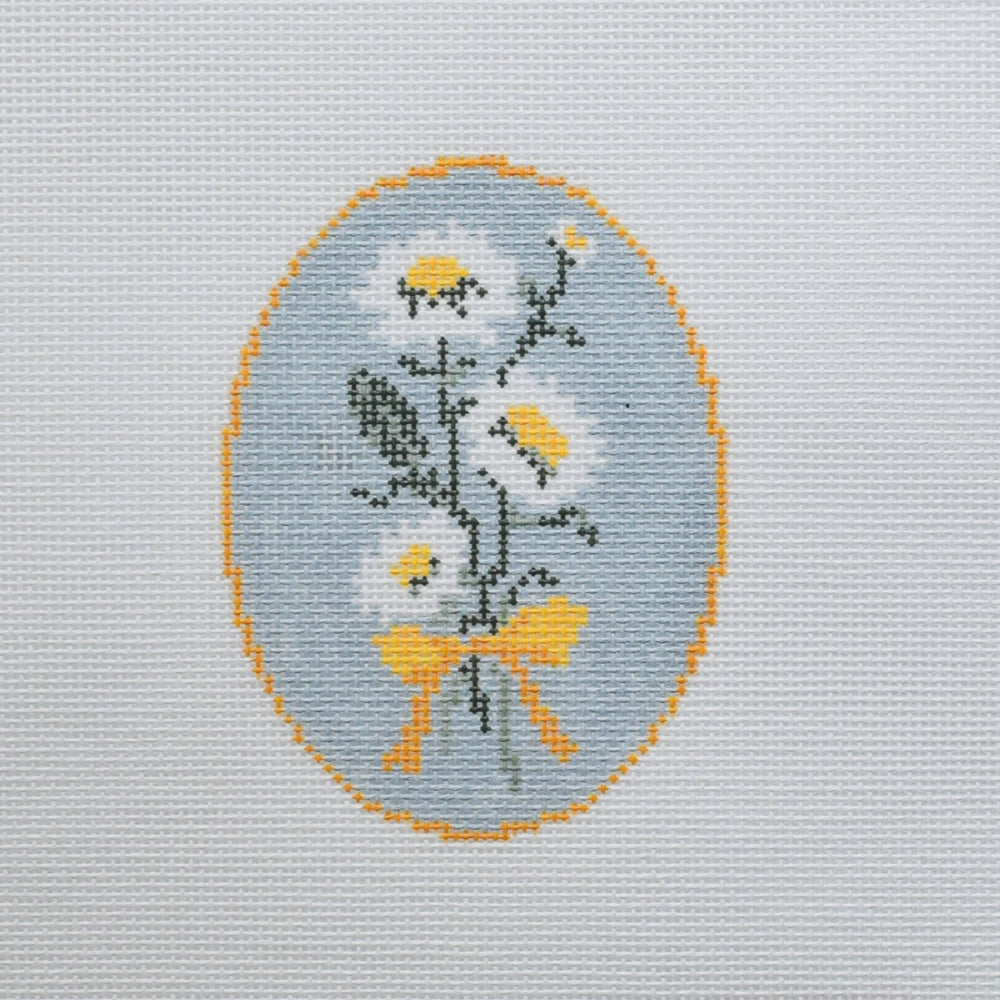 La Fete Needlepoint - 5th Year Anniversary Daisies Flower Series Hand Painted Needlepoint Canvas - Pisgah Needleworks