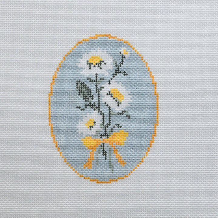 La Fete Needlepoint - 5th Year Anniversary Daisies Flower Series Hand Painted Needlepoint Canvas - Pisgah Needleworks