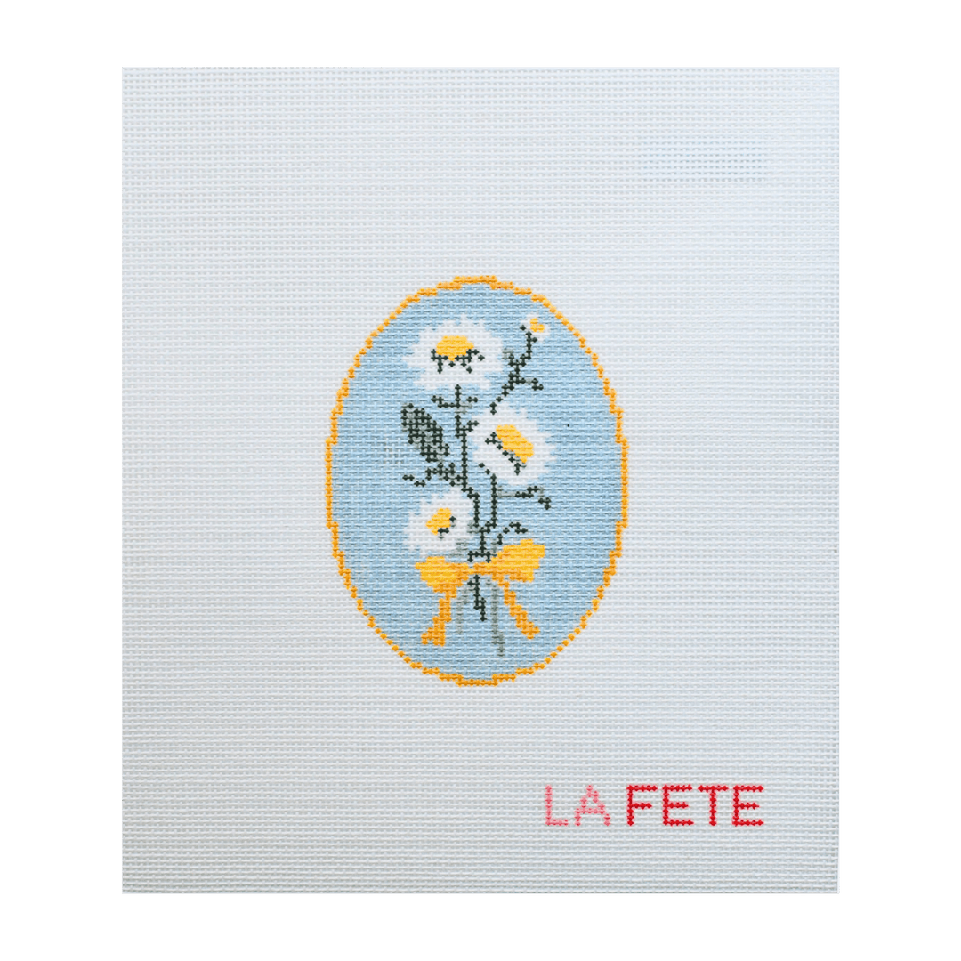 La Fete Needlepoint - 5th Year Anniversary Daisies Flower Series Hand Painted Needlepoint Canvas - Pisgah Needleworks