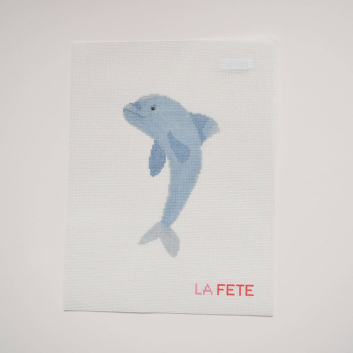 La Fete Needlepoint - Dolphin Hand Painted Needlepoint Canvas - Pisgah Needleworks