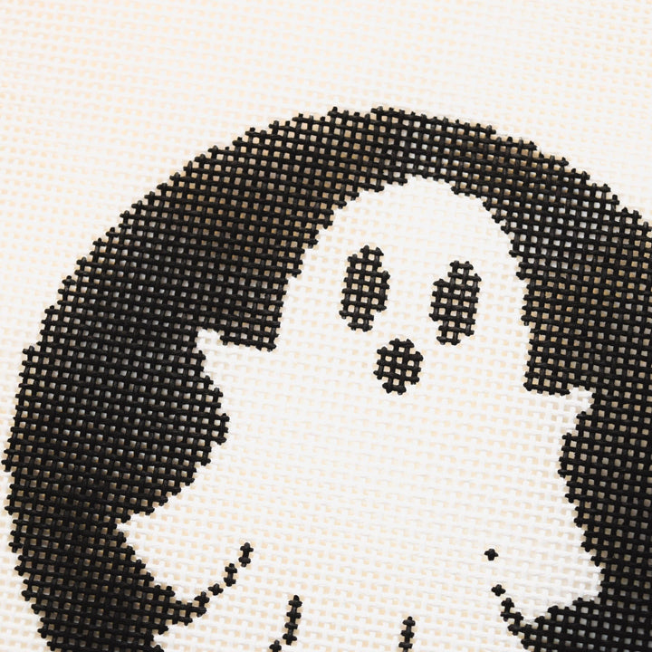 La Fete Needlepoint - Ghost Halloween Round Hand Painted Needlepoint Canvas - Pisgah Needleworks