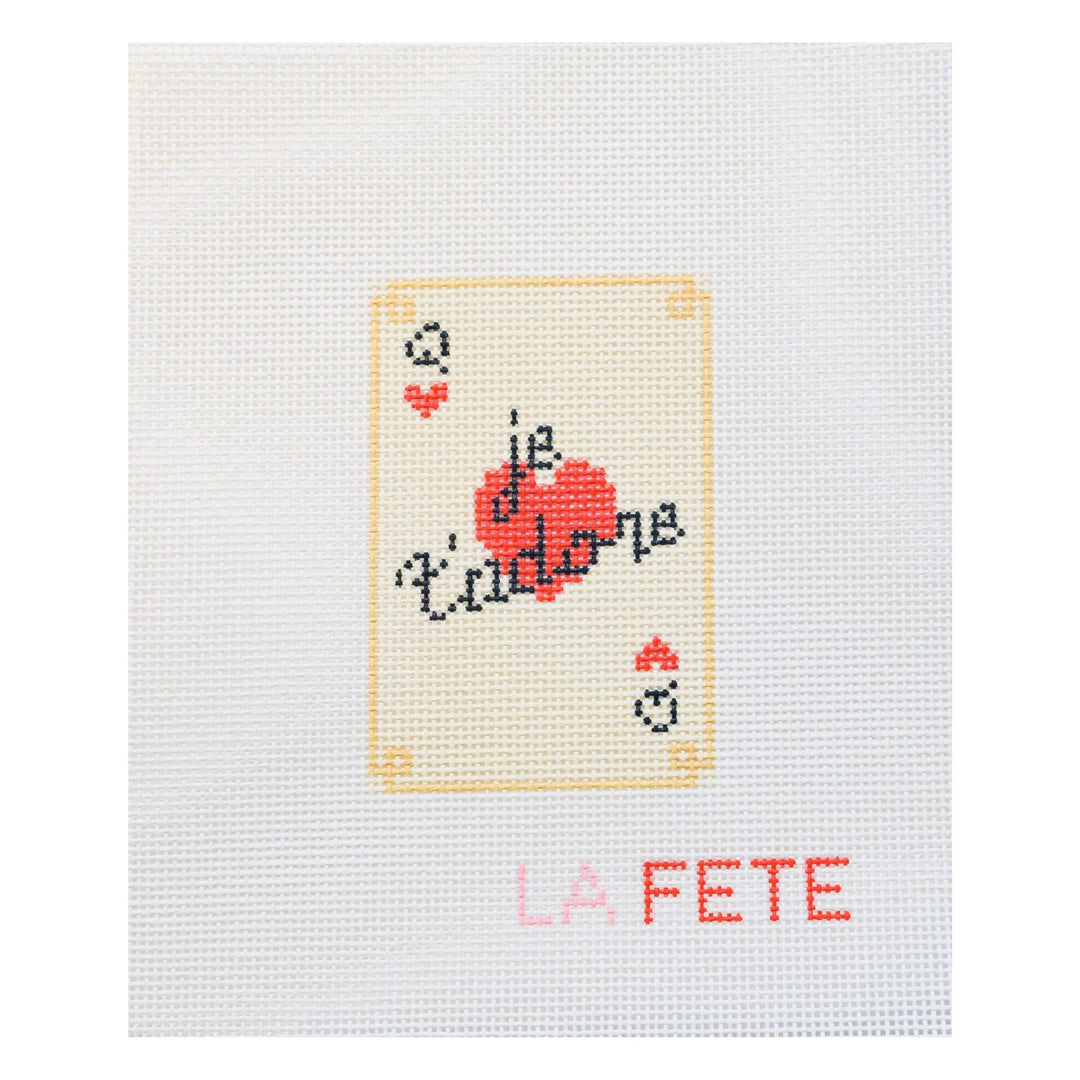 La Fete Needlepoint - Le T'adore Card Hand Painted Needlepoint Canvas - Pisgah Needleworks
