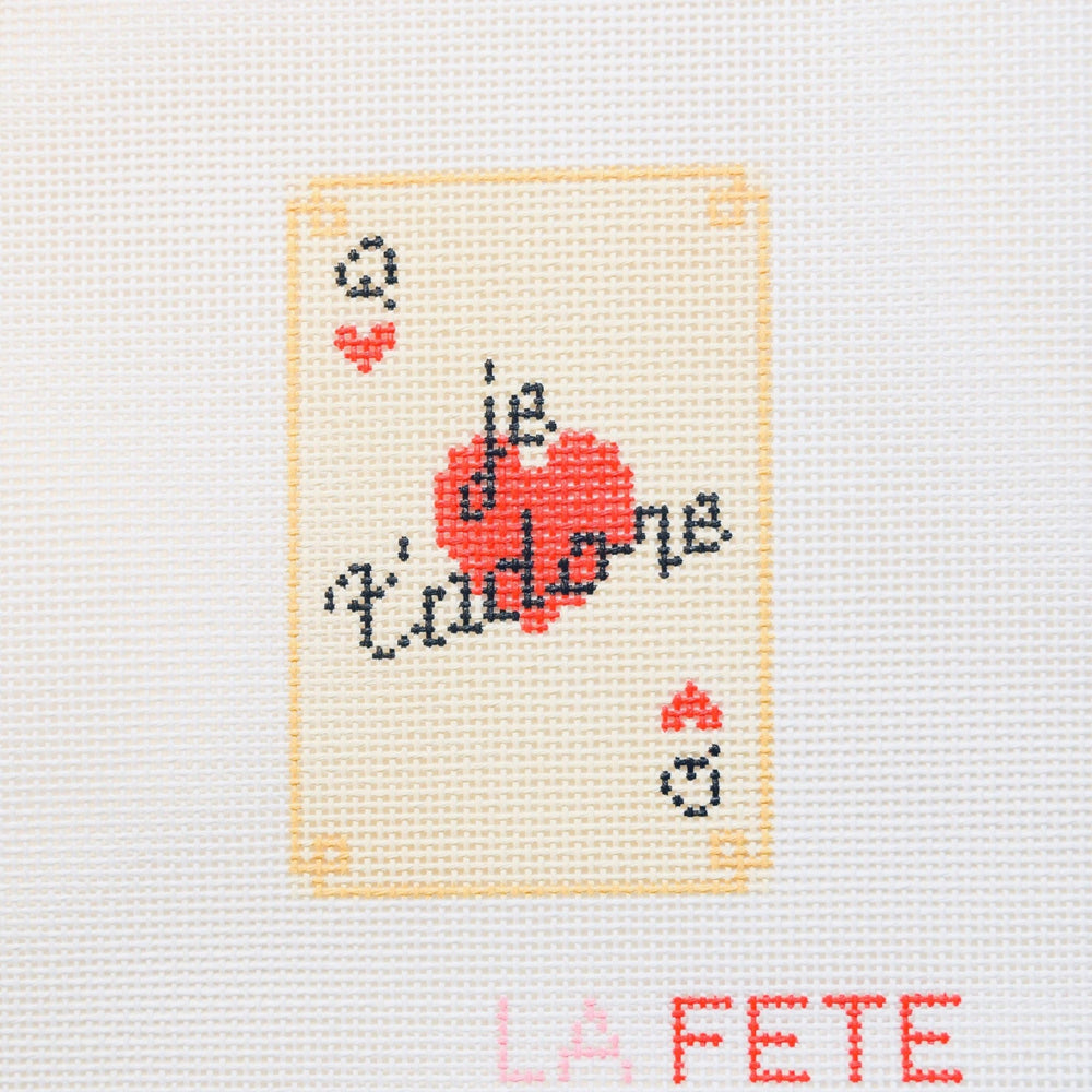 La Fete Needlepoint - Le T'adore Card Hand Painted Needlepoint Canvas - Pisgah Needleworks