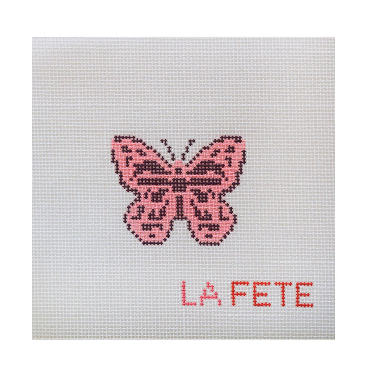 La Fete Needlepoint - Mini Butterfly Hand Painted Needlepoint Canvas - Pisgah Needleworks