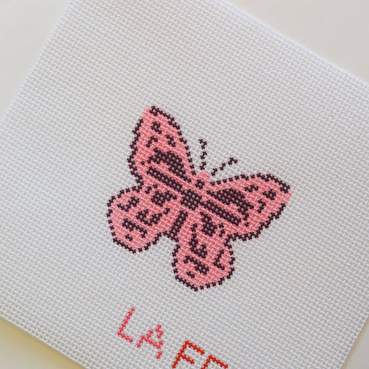 La Fete Needlepoint - Mini Butterfly Hand Painted Needlepoint Canvas - Pisgah Needleworks